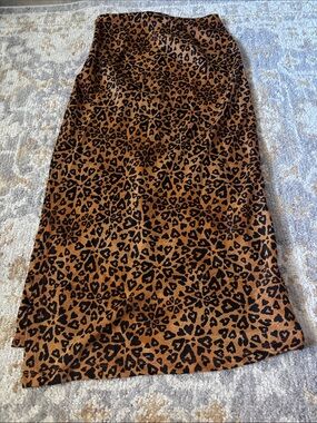 Urban Outfitters Leopard Print Midi Skirt in Brown and Black